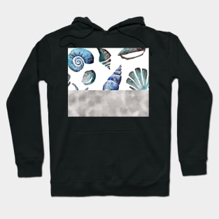 South pacific sea shells - silver graphite Hoodie